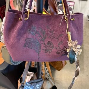Elegant Purple Suede Handbag
